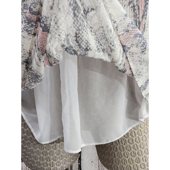 TRIBAL JEANS Women's L Silky Python Popover Flowy Peasant Blouse Shirt Top - Picture 4 of 13